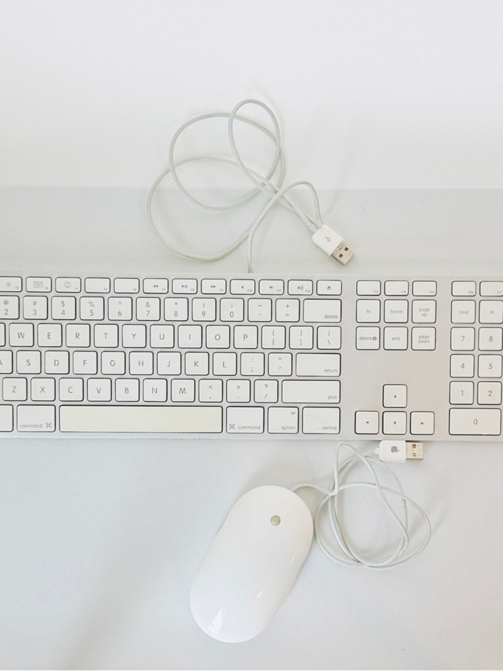 Apple Wired Aluminum Keyboard A1243 & Mighty Mouse A1152 Bundle - Tested